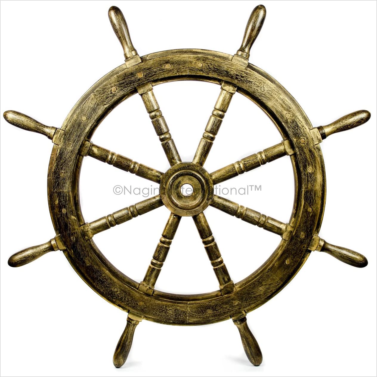 Vintage Nautical Wooden Ship Wheel - 18