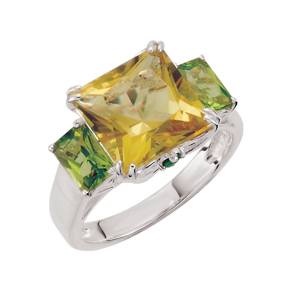 Exquisite Gemstone Rings - Lime Quartz, Peridot & Chrome Diopside Ring | DiamondJewelryNY | Elegant Jewelry for Women, Wedding, Anniversary & Special Occasions