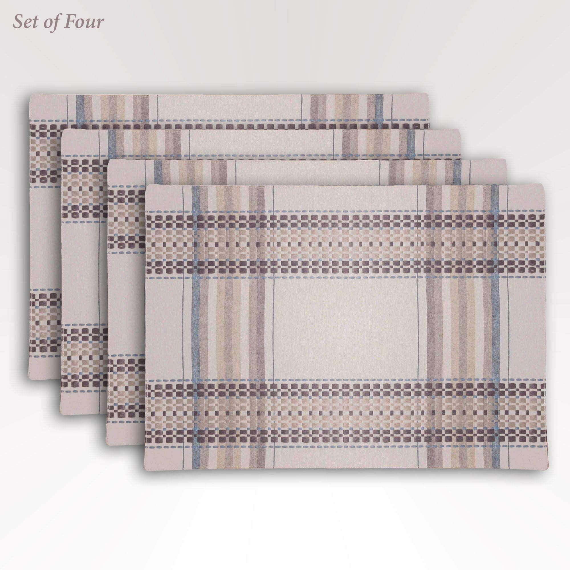French Picnic Placemats Set of 4 - Natural Rattan Table Mats for Outdoor Dining, Garden Parties & Picnics - Waterproof & Eco-Friendly