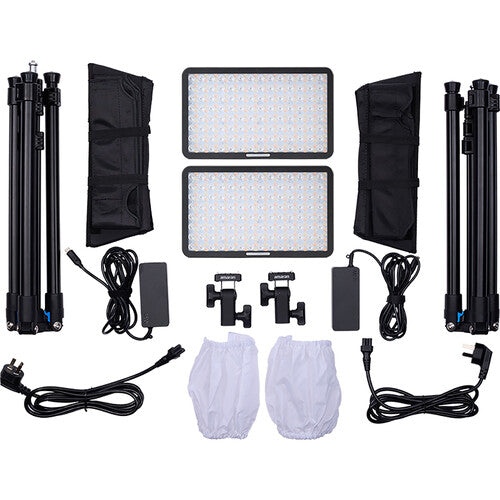 Amaran Pano 60C RGB COB LED Light Panel - 2 Light Kit with Charcoal Case for Photography, Videography & YouTube Content Creation