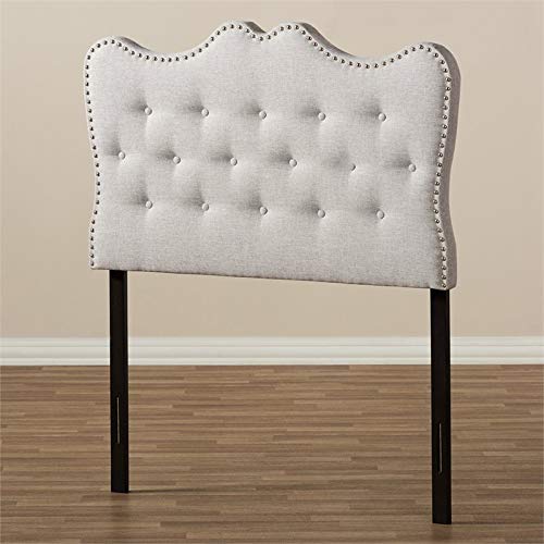 Baxton Studio Emma Tufted Twin Panel Headboard - Grayish Beige Upholstered Bed Frame Headboard for Bedroom Decor | Perfect for Modern, Contemporary & Farmhouse Style Bedrooms