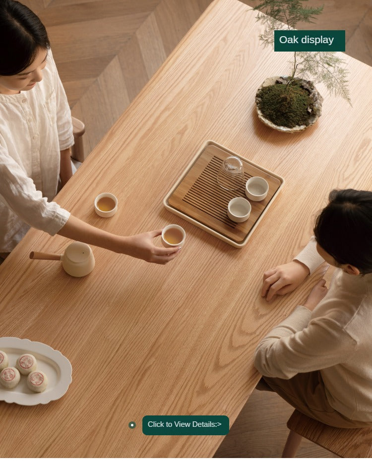 Premium Oak & Ash Solid Wood Tea Maker Set with Integrated Tea Table - Perfect for Home, Office & Zen Tea Ceremonies