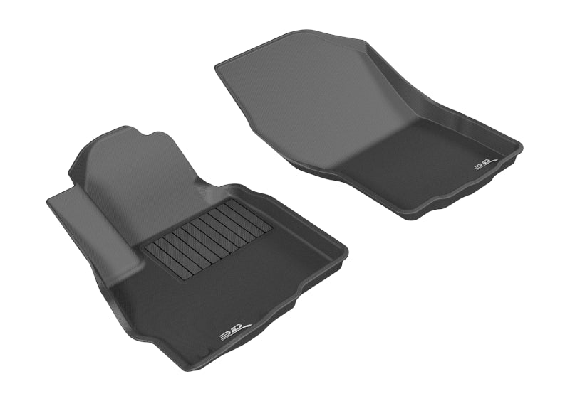 3D MAXpider Custom Fit All-Weather Floor Mats for 2011-2019 Mitsubishi Outlander Sport Kagu (1st Row) - Black Car Mats for SUV, Waterproof & Durable Interior Protection
