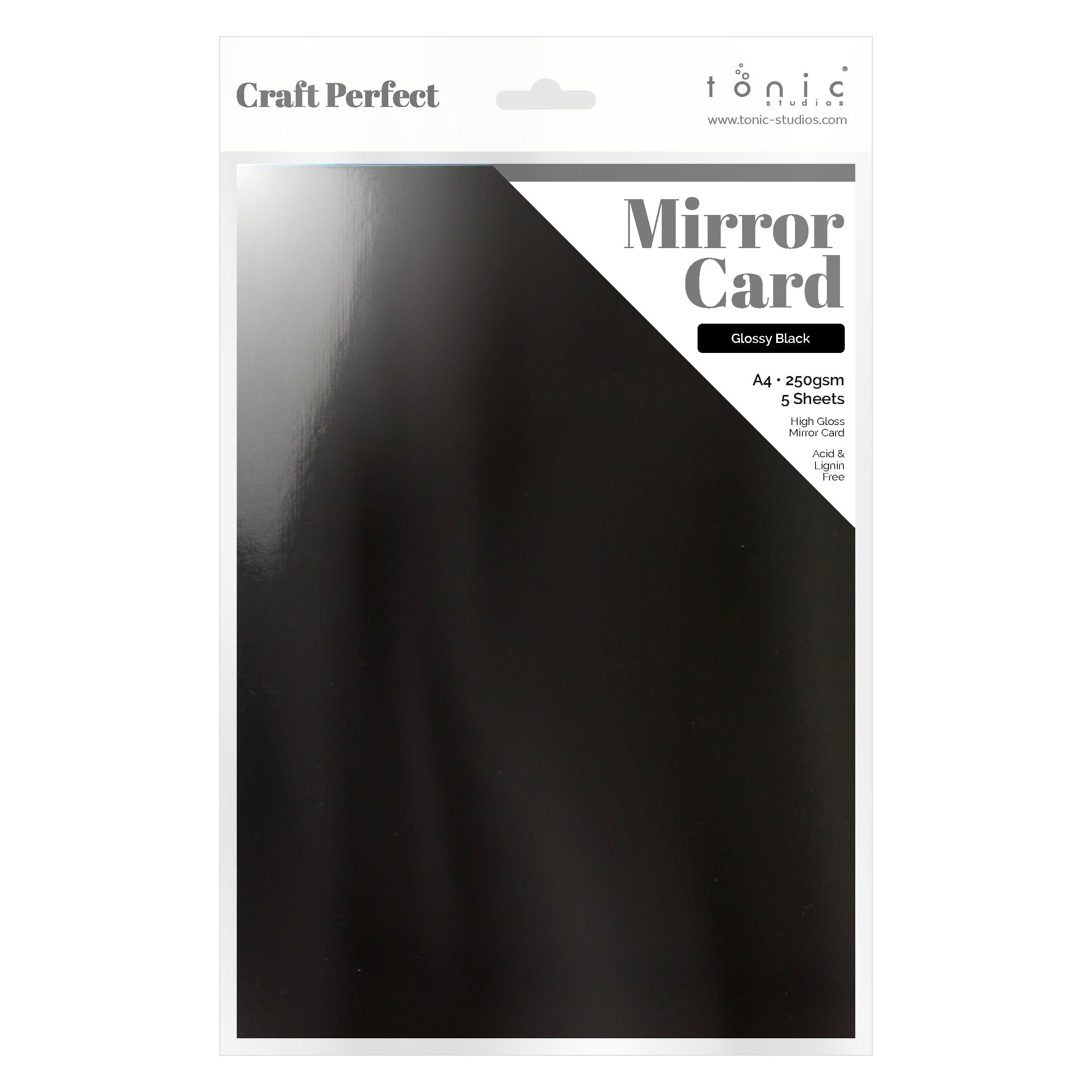 Premium A4 Glossy Black Mirror Cardstock - 9444E for Scrapbooking, Invitations & DIY Crafts