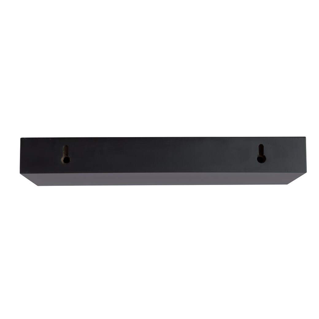 Black Floating Wall Shelf - Modern Decorative Storage for Living Room, Bedroom & Bathroom - Perfect for Displaying Books, Plants & Home Decor