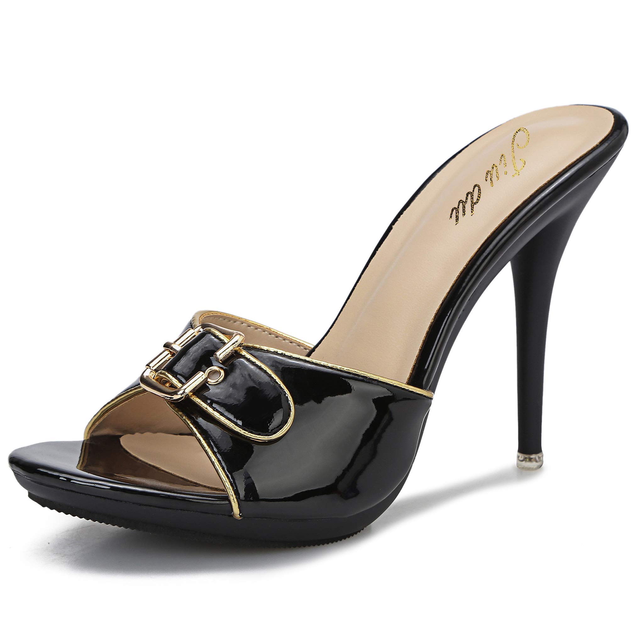 Sexy Women's Open Toe Stiletto Mule Sandals - Backless High Heel Slides for Evening Dress & Party | Comfortable Platform Heels for Club, Date Night and Special Occasions