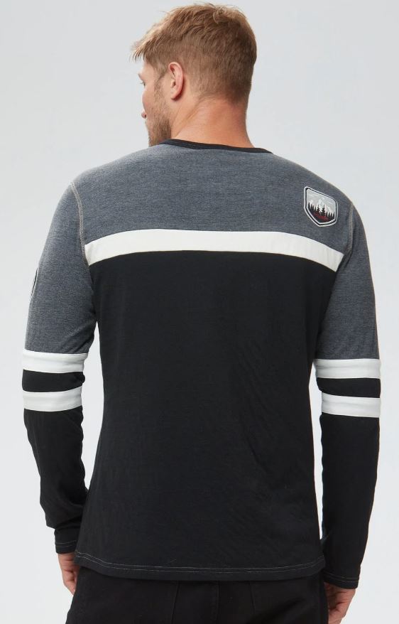 Men's Alp N Rock Downhill Ski Crew Neck Sweater - Warm Winter Thermal Base Layer for Skiing, Snowboarding & Outdoor Activities (Black)