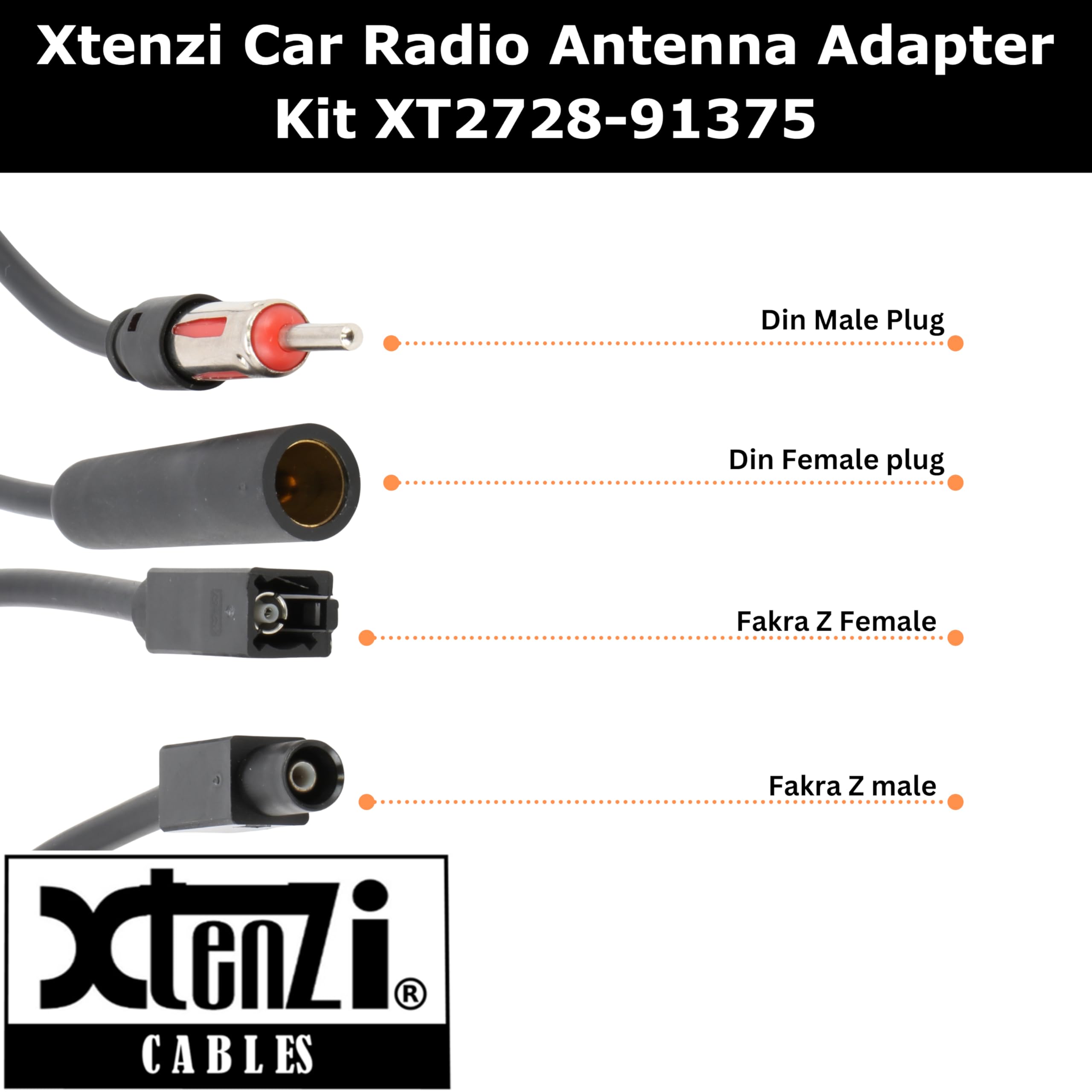 BMW Chevrolet Chrysler Mercedes Car Radio Antenna Adapter Kit XT2728 - Universal Fit for 2000 & Newer Vehicles - Perfect for Car Audio Upgrades & Aftermarket Stereo Installations