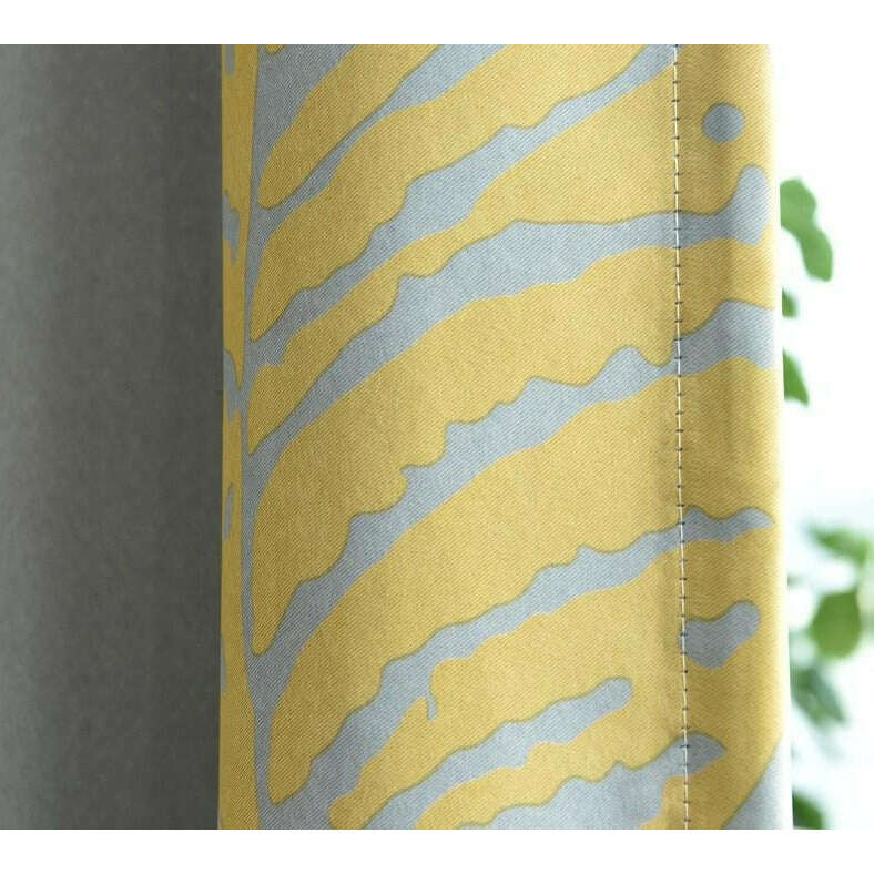 Jason Modern Gray Leaf Print Curtains - Blackout Window Drapes for Living Room & Bedroom - Thermal Insulated Room Darkening Panels with Grommets (52x84 Inch)