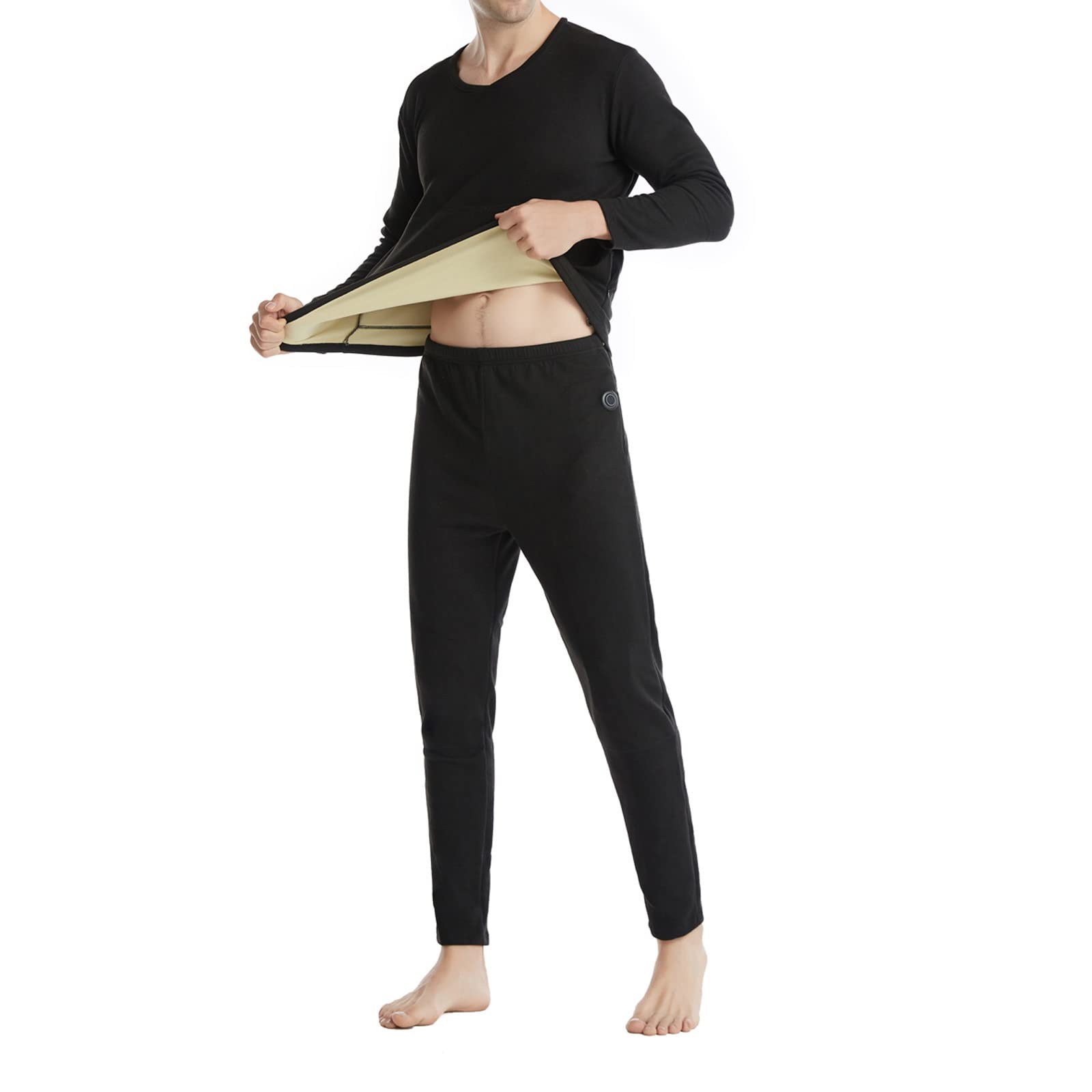 USB Electric Heated Thermal Underwear Set for Women & Men - Ultra-Soft Long Sleeve Shirt & Pants Base Layer - Washable Winter Heating Clothes for Outdoor Activities, Skiing, Camping & Cold Weather Wear