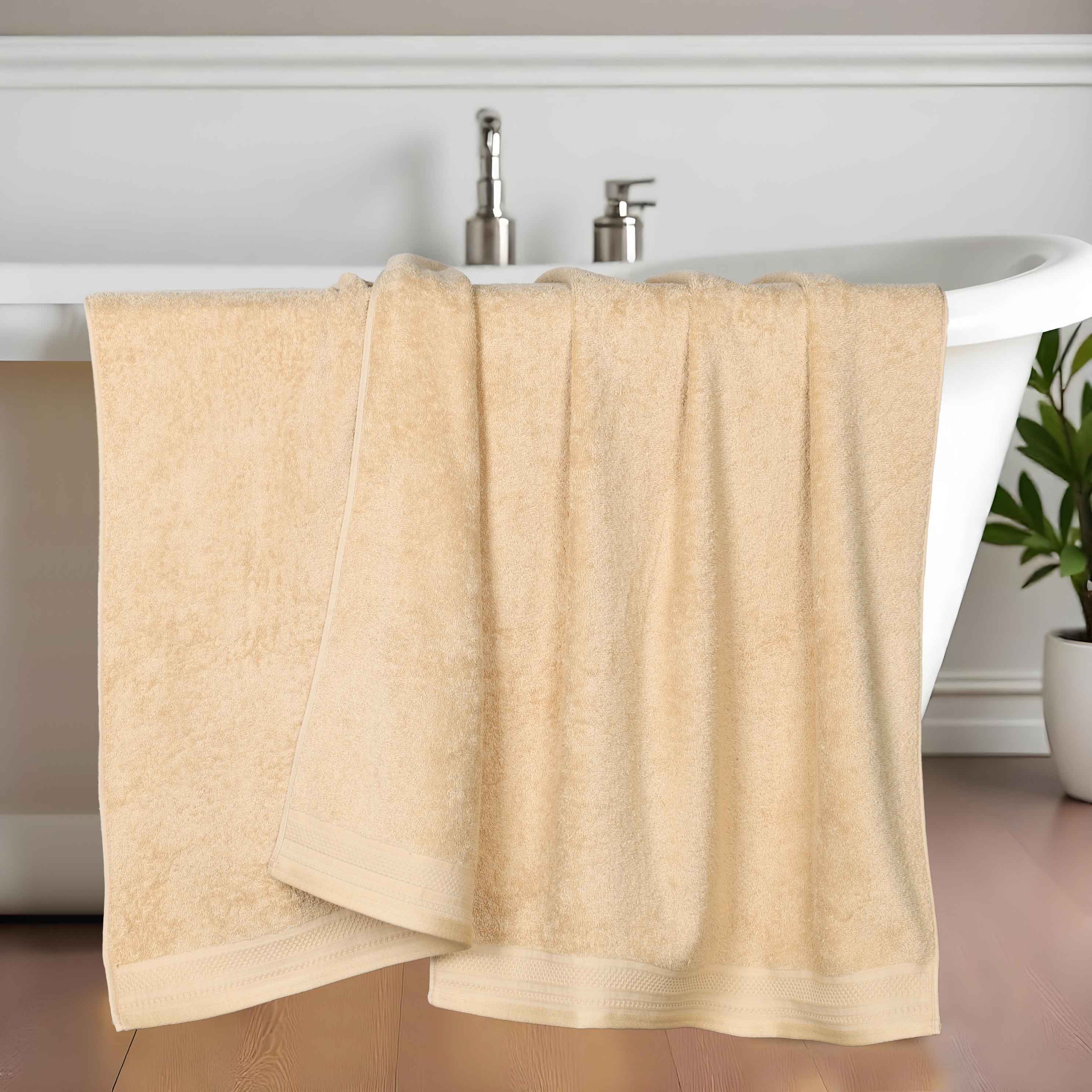 Premium Honeycomb Waffle Weave Cotton Bath Towels Set of 2 - Ultra Soft & Absorbent Luxury Bath Sheets for Spa, Hotel & Home Use