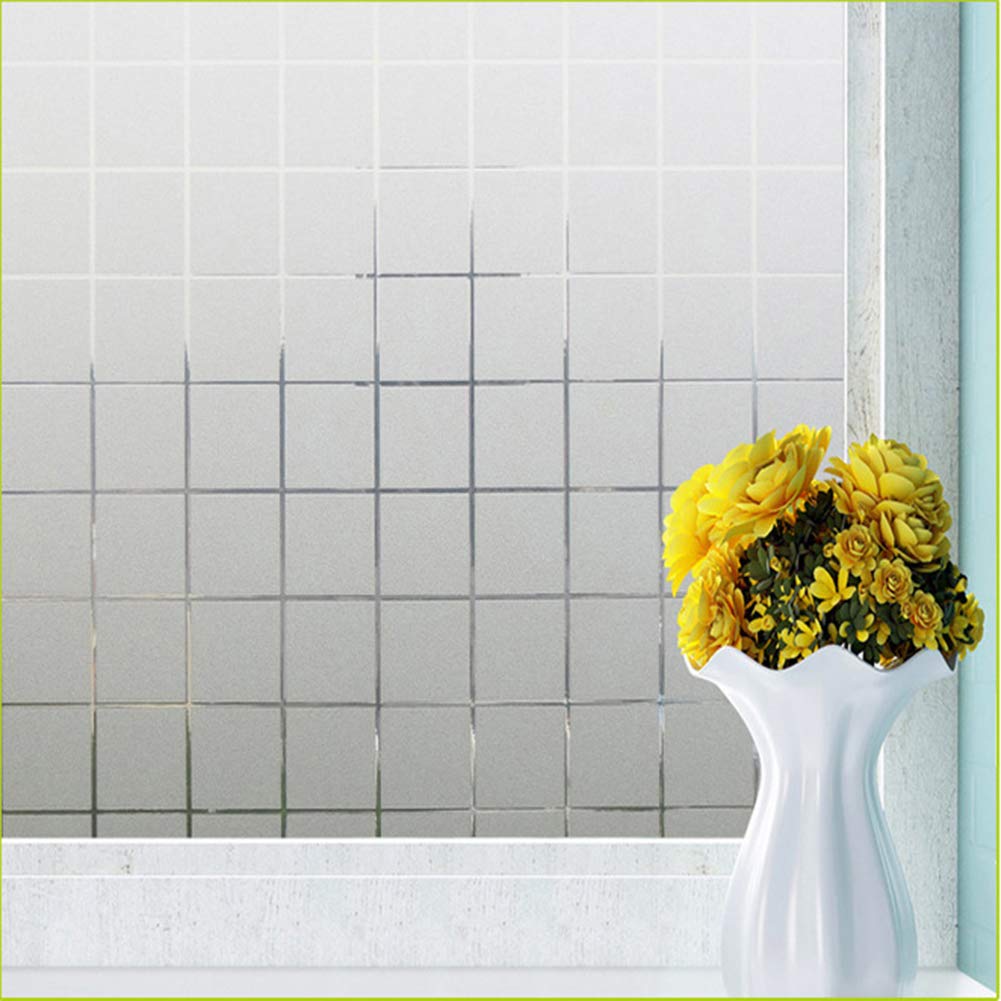Girl and Cat Static Cling Window Privacy Film - Frosted Removable Non-Adhesive Glass Covering for Bathroom, Home & Office - UV Protection & Heat Control Window Decals (23.6