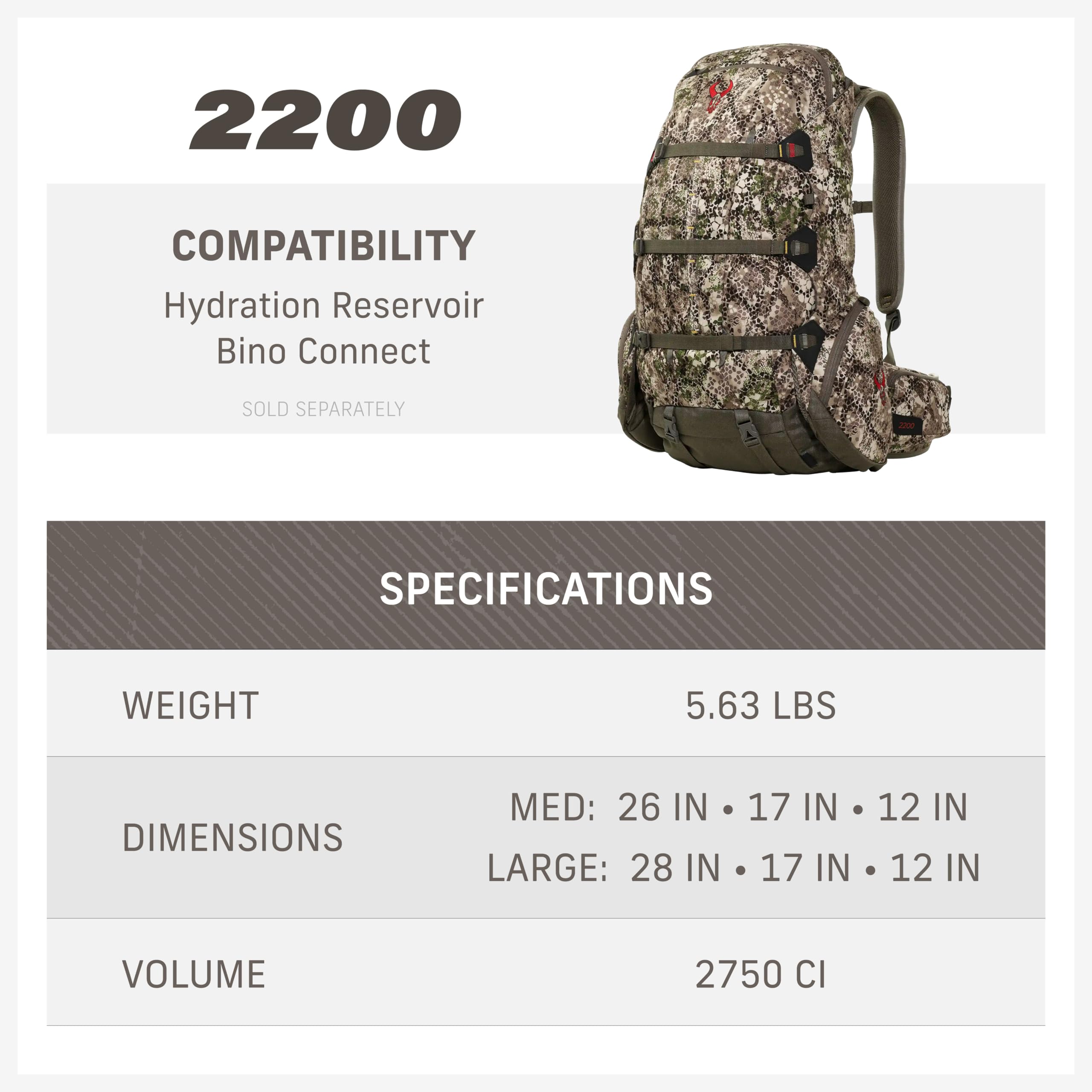 Badlands 2200 Hunting Backpack with Built-in Meat Hauler - Waterproof & Durable Medium Backpack for Hunting, Hiking & Outdoor Adventures