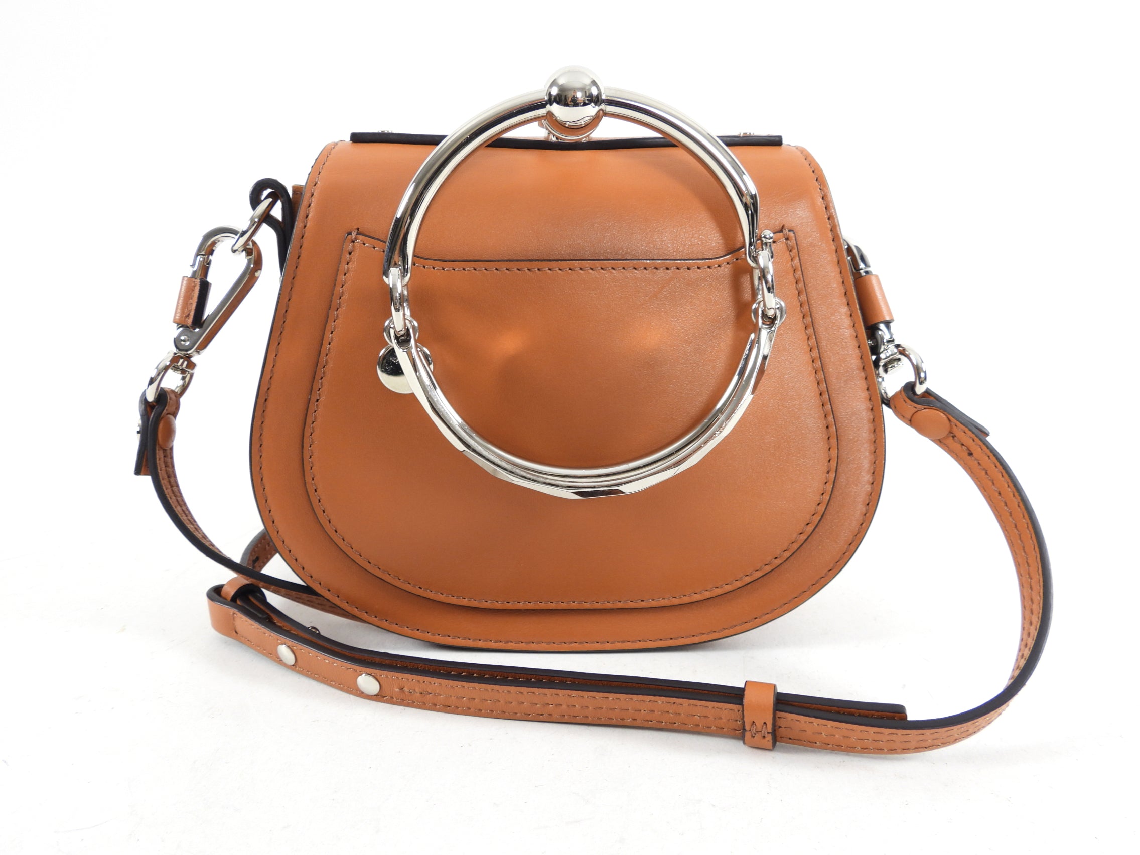 Chloe Silver and Tan Nile Bracelet Two-Way Handbag - Stylish Crossbody & Shoulder Bag for Women | Perfect for Work, Travel & Evening Out