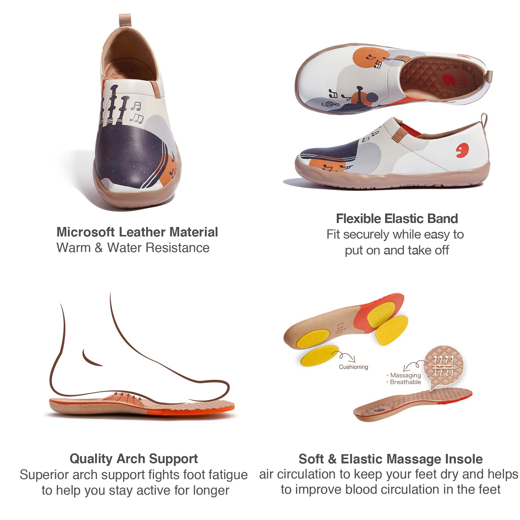 UIN Men's Slip-On Walking Shoes - Lightweight Travel Loafers with Microfiber Comfort | Casual Sneakers for Travel, Work & Everyday Wear