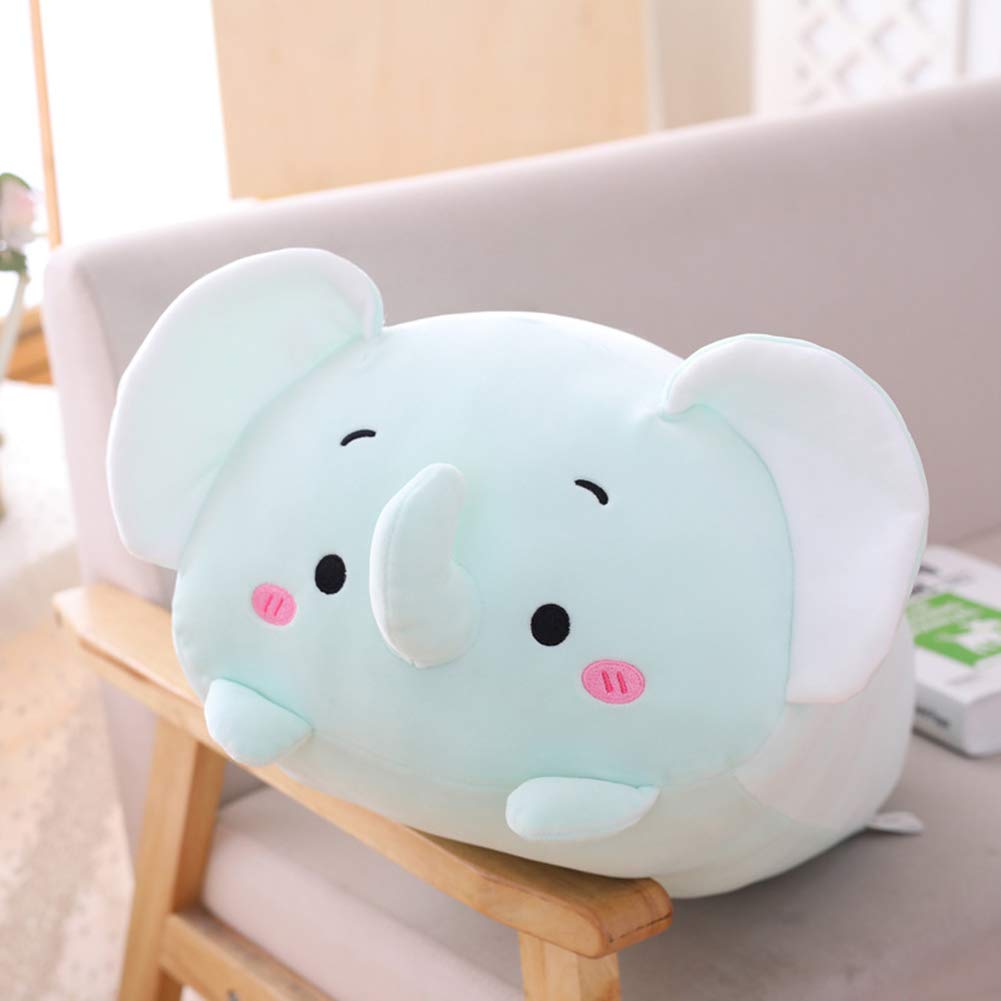 PUEENOD 23.6 Inch Soft Green Elephant Plush Stuffed Animal - Hugging Pillow Toy for Kids, Perfect for Bedtime, Playtime & Comfort Gifts