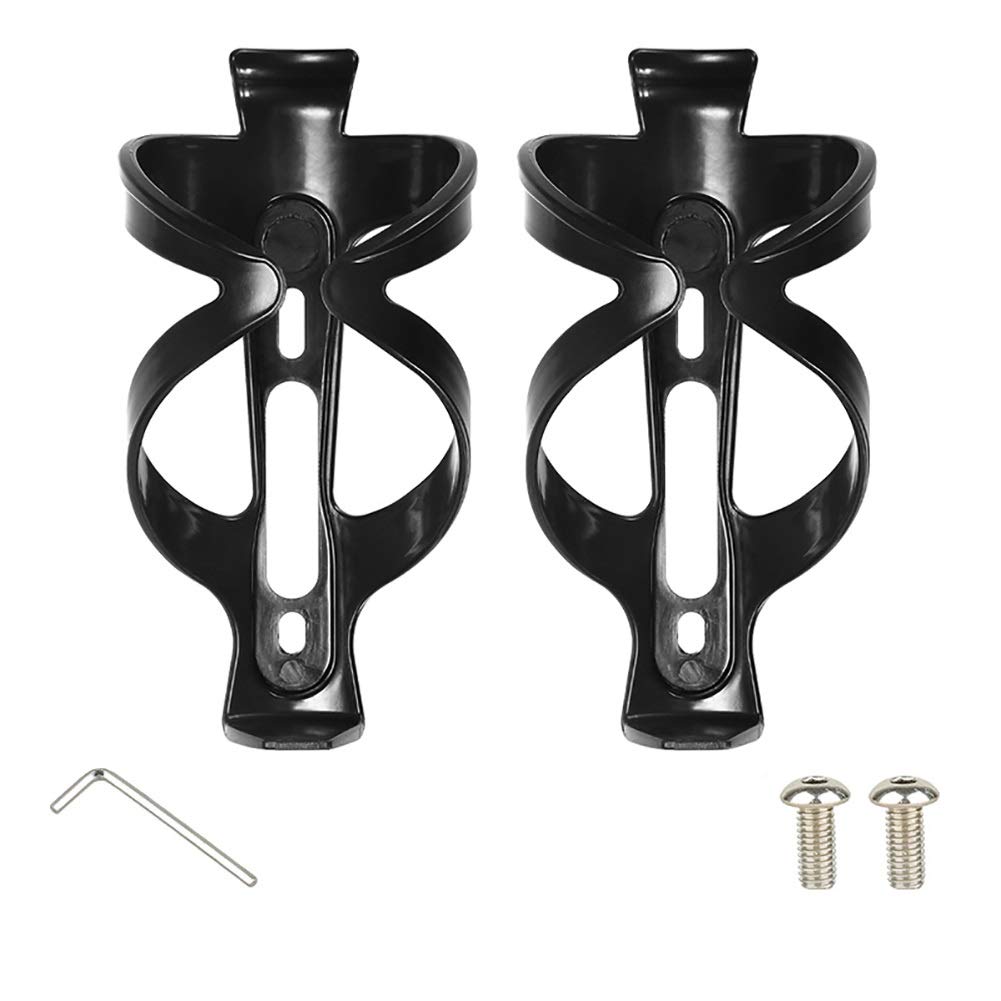 2 Pack Carbon Fiber Bike Water Bottle Holder Cage - Lightweight & Durable for Road Bikes, Mountain Bikes & Cycling - Perfect for Commuting, Training & Outdoor Adventures (Black)