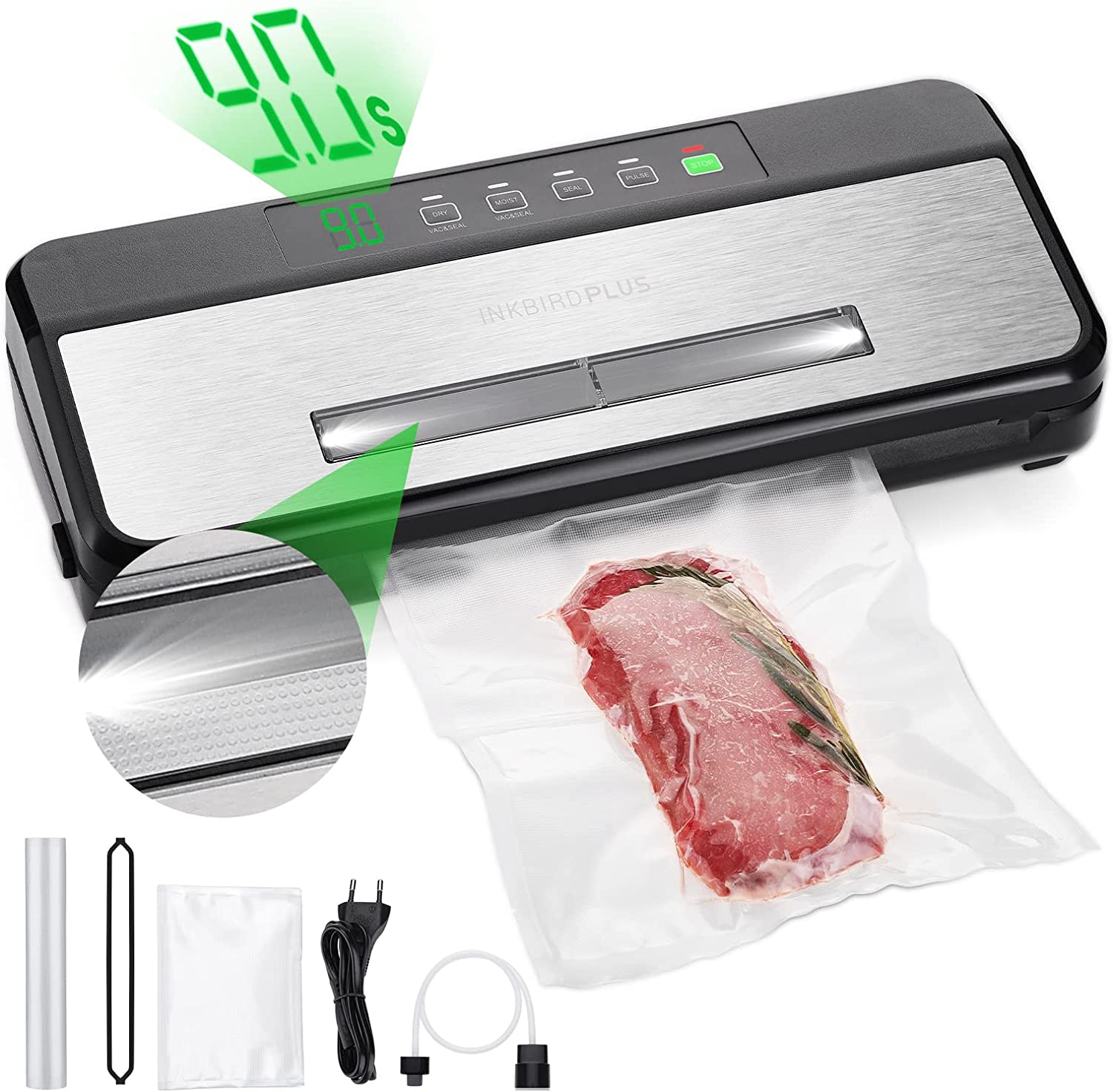 INK VS03 Vacuum Sealer Machine for Food Preservation | Compact & Efficient | Perfect for Meal Prep, Sous Vide, and Long-Term Food Storage