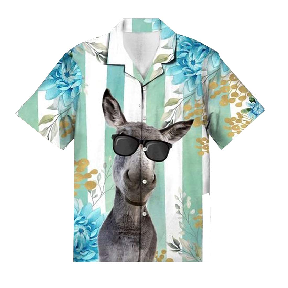 Men's Tropical Animal Print Hawaiian Shirts - Short Sleeve Summer Button Down Shirts with Exotic Designs | Perfect for Beach Vacations, Luau Parties & Casual Outings