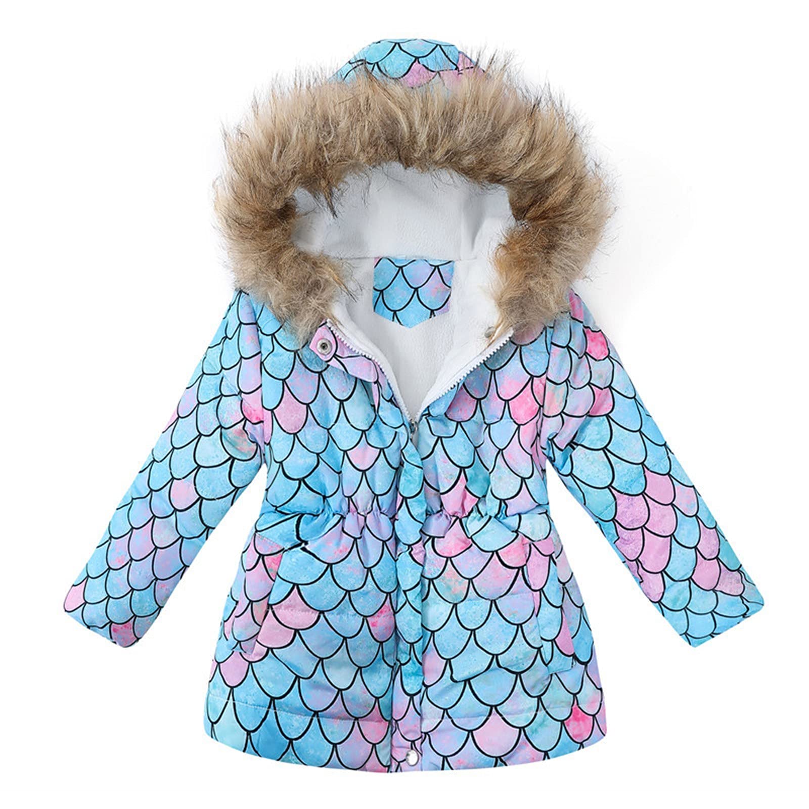Baby Boys & Girls Winter Tie-Dye Thickened Warm Hooded Zip-Up Jacket - Cozy Outerwear for Toddlers & Kids - Perfect for Cold Weather, Outdoor Play & Family Outings