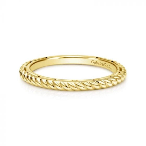14K Yellow Gold Rope Pattern Ring for Women - Elegant Wedding Band, Anniversary Gift, or Everyday Jewelry - LR4582Y4JJJ