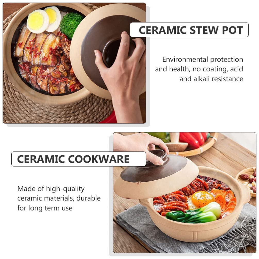 Japanese Rice Cooker & Ceramic Stew Pot - 3-in-1 Clay Hot Pot with Lid for Soup, Casserole & Bread Baking | Stovetop & Oven Safe for Tea, Stews & Asian Cooking | Perfect for Family Dinners & Cozy Meals