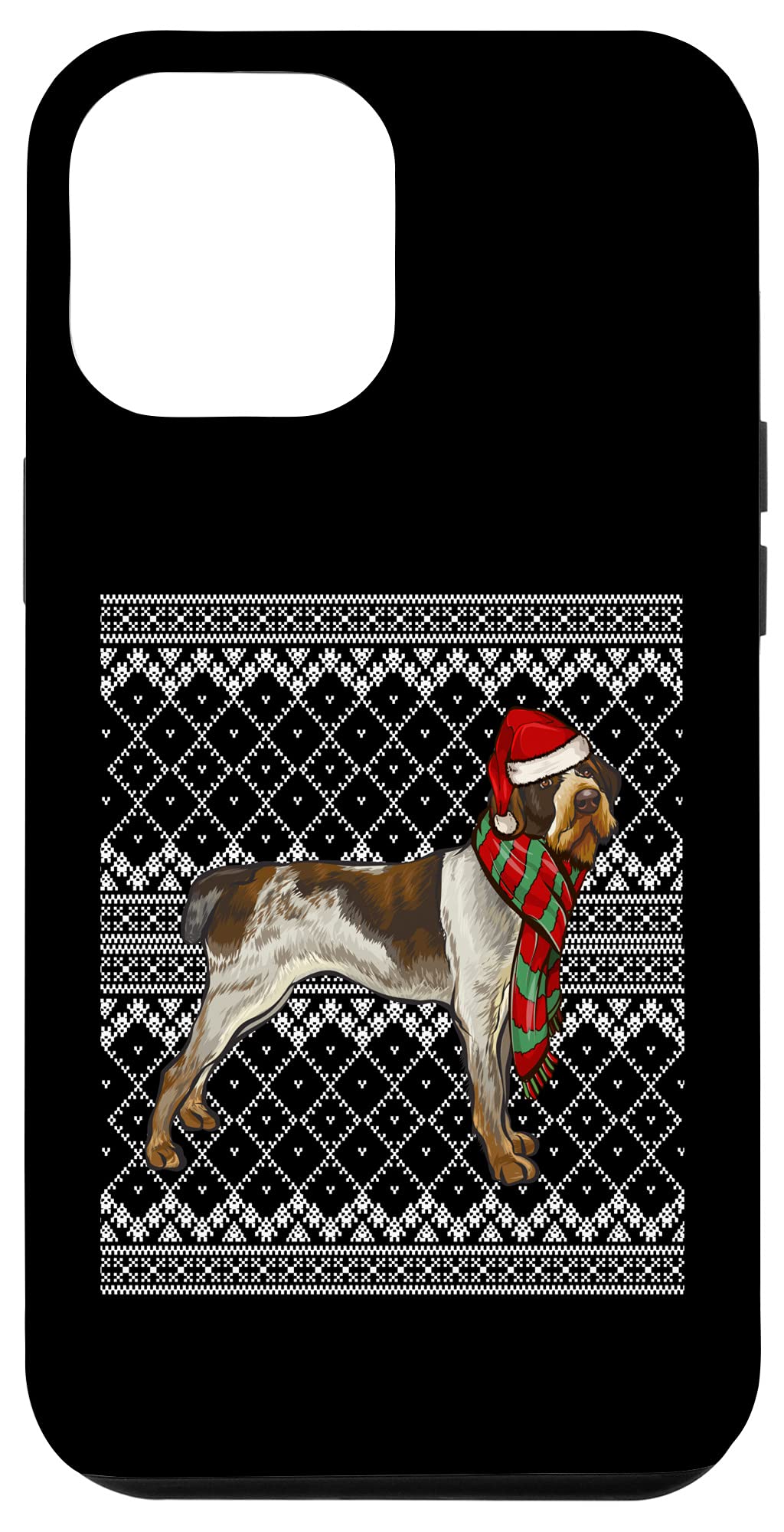 iPhone 12 Pro Max Case - German Wirehaired Pointer Santa Claus Christmas Design | Protective Phone Cover for Holiday Gifts & Winter Celebrations