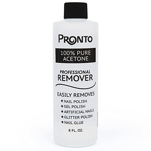 Pronto 100% Acetone Gel Nail Polish Remover - Fast Acting Gel & Acrylic Nail Polish Remover for Professional & At-Home Use | 8 Fl oz | Perfect for Manicures, Pedicures & Nail Art Removal