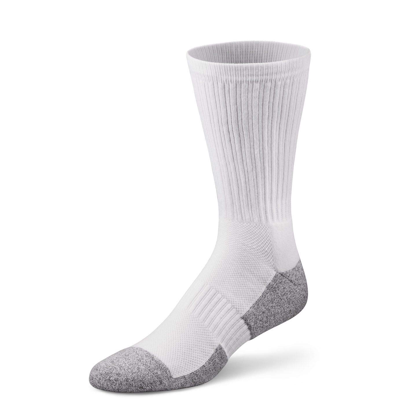 Dr. Comfort Crew Diabetic Socks for Men & Women - White Medium Size - Breathable Cotton Diabetic Socks for Circulation & Swelling Relief - Ideal for Daily Wear, Travel & Diabetic Foot Care