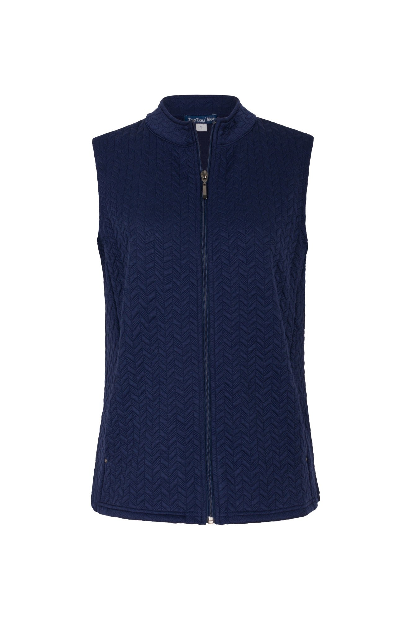 Men's Jacquard Fleece Vest in Navy Blue - Lightweight Warm Winter Layering Piece for Outdoor Activities & Casual Wear | Style 2471B1