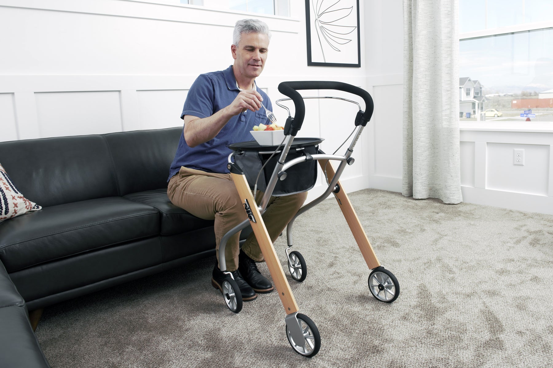 Best Indoor Rollator Walker for Seniors - Lightweight Mobility Aid with Seat & Basket - Ideal for Home Use, Shopping, and Daily Support