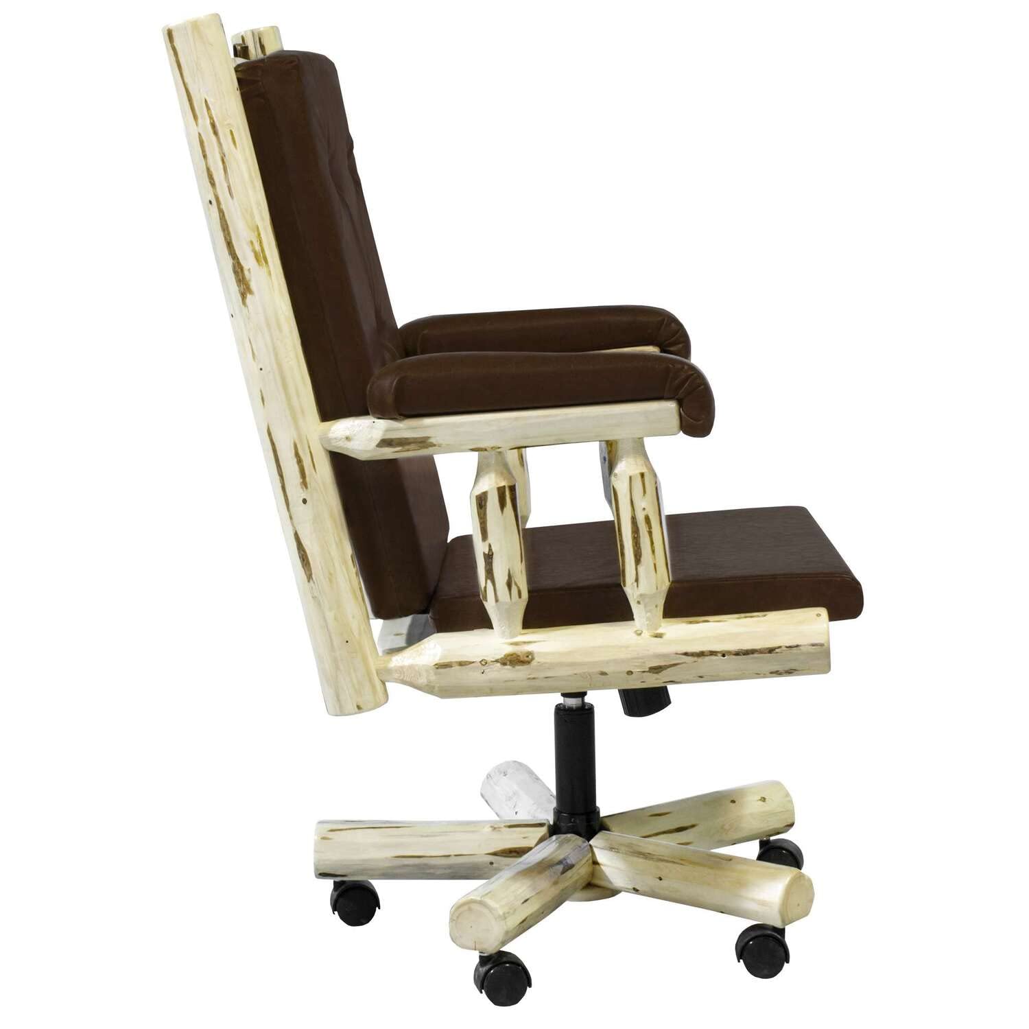 Montana Woodworks Office Chair - Montana Collection with Clear Lacquer Finish - Ergonomic Desk Chair for Home & Office Workspace