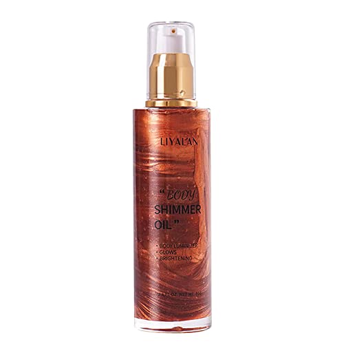 OLYY Body Shimmer Oil & Glitter Spray - 4 Colors High Gloss Liquid Makeup for Women | Perfect for Club Nights, Prom, Parties & Photoshoots (Silver) | Long-Lasting Shimmer for Special Occasions & Stage Performances