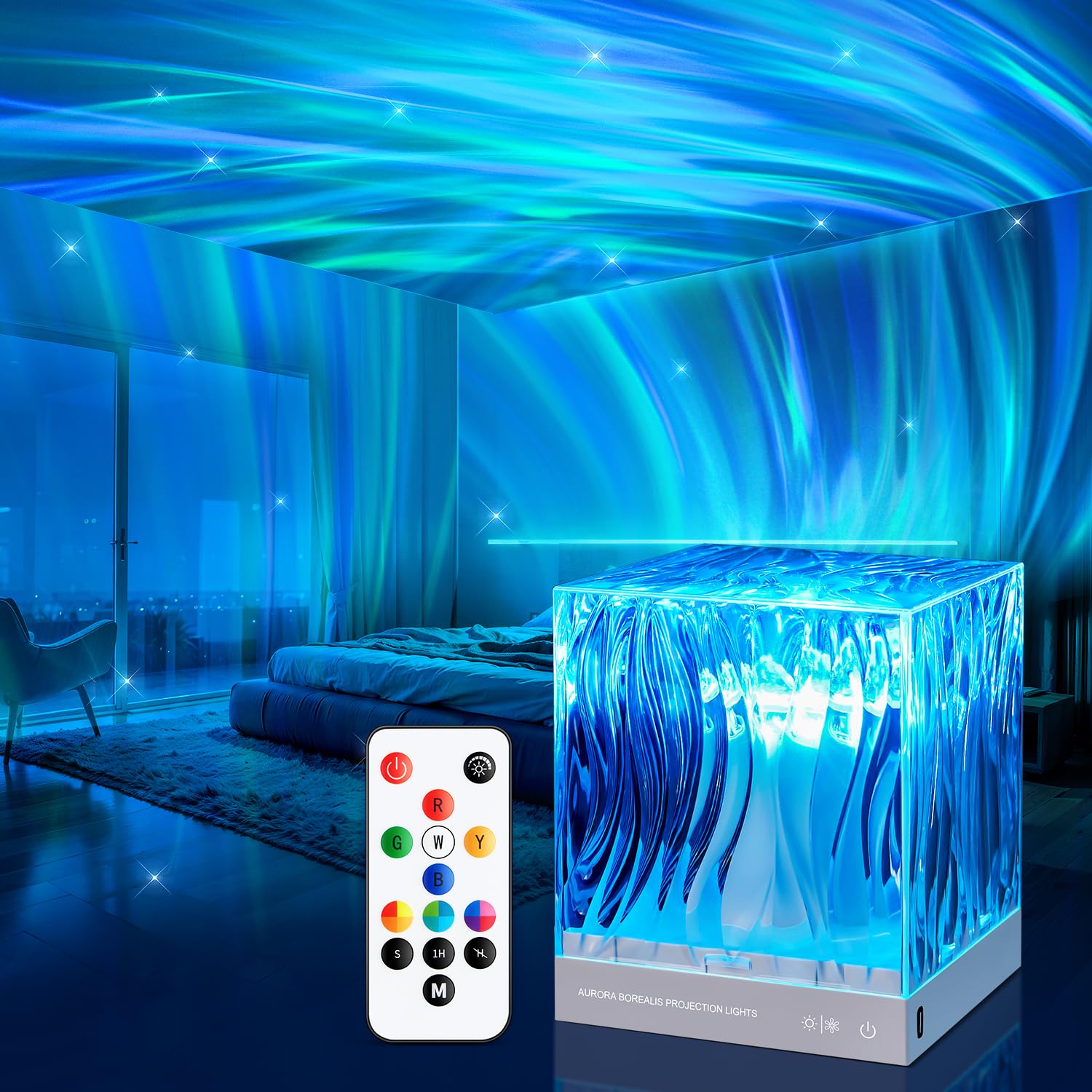 Northern Lights Projector for Bedroom - 18 Colors & 162 Modes Galaxy Star Projector with Remote | Mood Lighting for Teens, Adults | Perfect for Meditation, Sleep Aid, Party Decor & Room Aesthetics