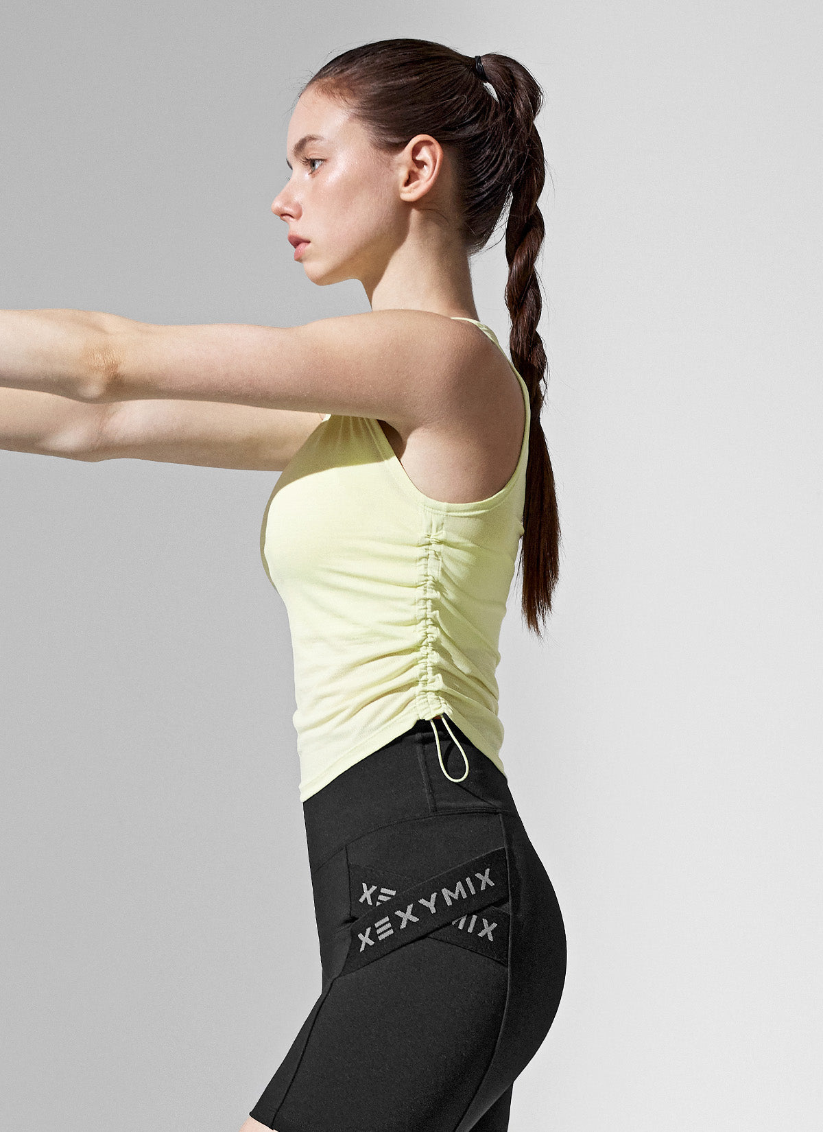 RX Side Shirring Sleeveless Top - Women's Fashion Stretch Blouse for Casual Wear & Summer Outfits