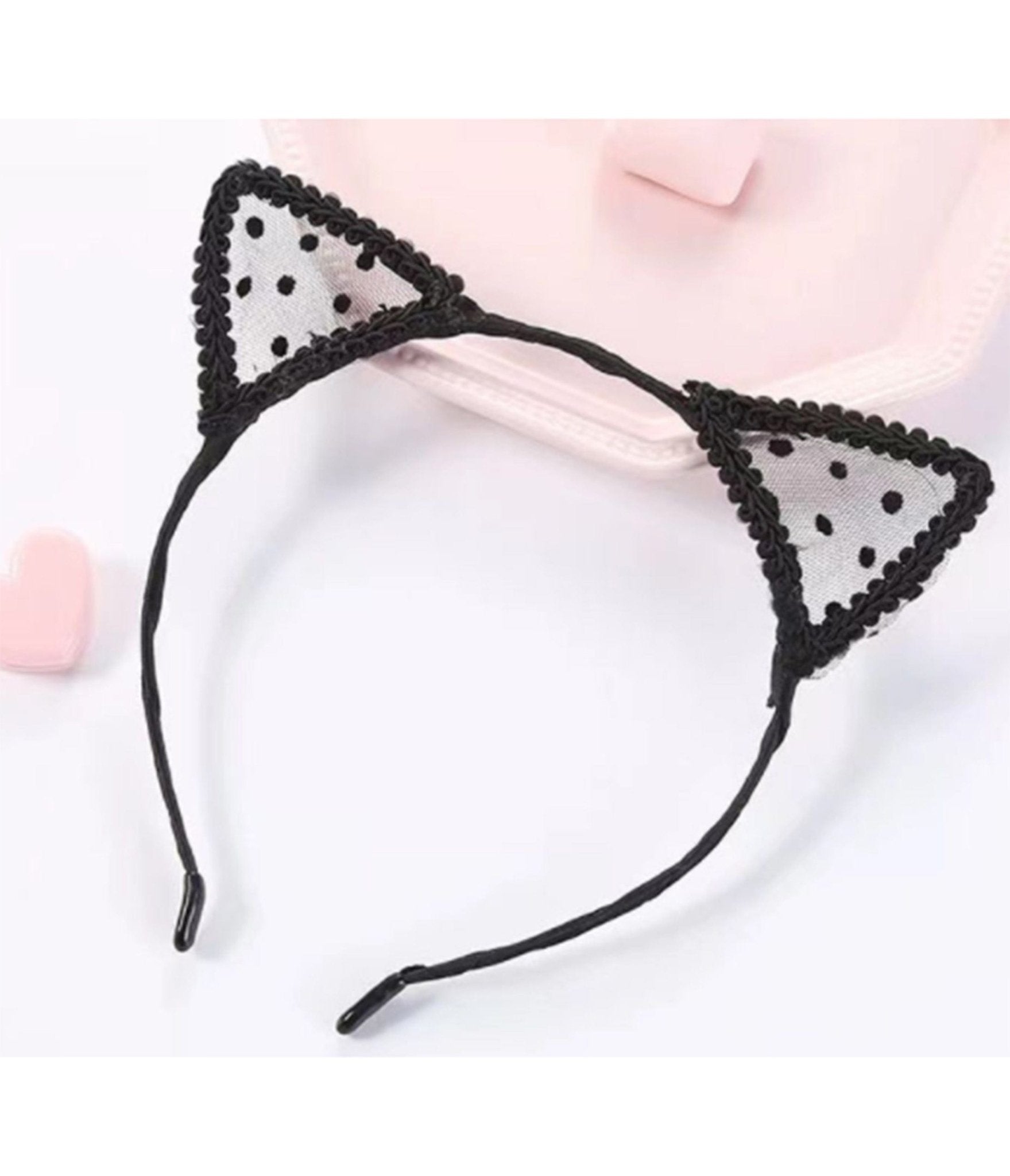 Black Lace Cat Ear Headband for Women - Elegant Hair Accessory for Cosplay, Halloween, Party & Daily Wear