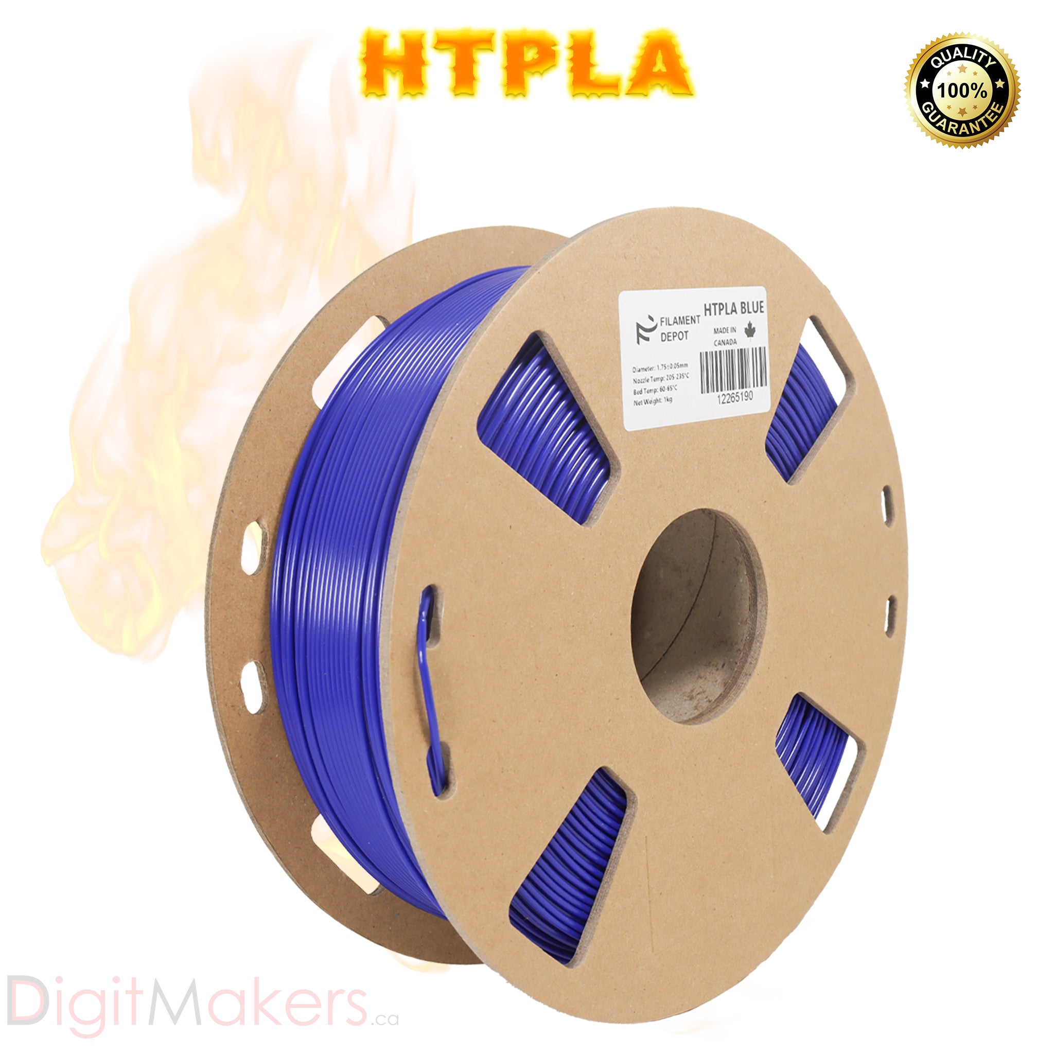 Filaments Depot HTPLA Tough 1.75mm 1kg 3D Printer Filament - High Strength, Durable PLA for 3D Printing, Perfect for Prototyping, DIY Projects, and Functional Parts