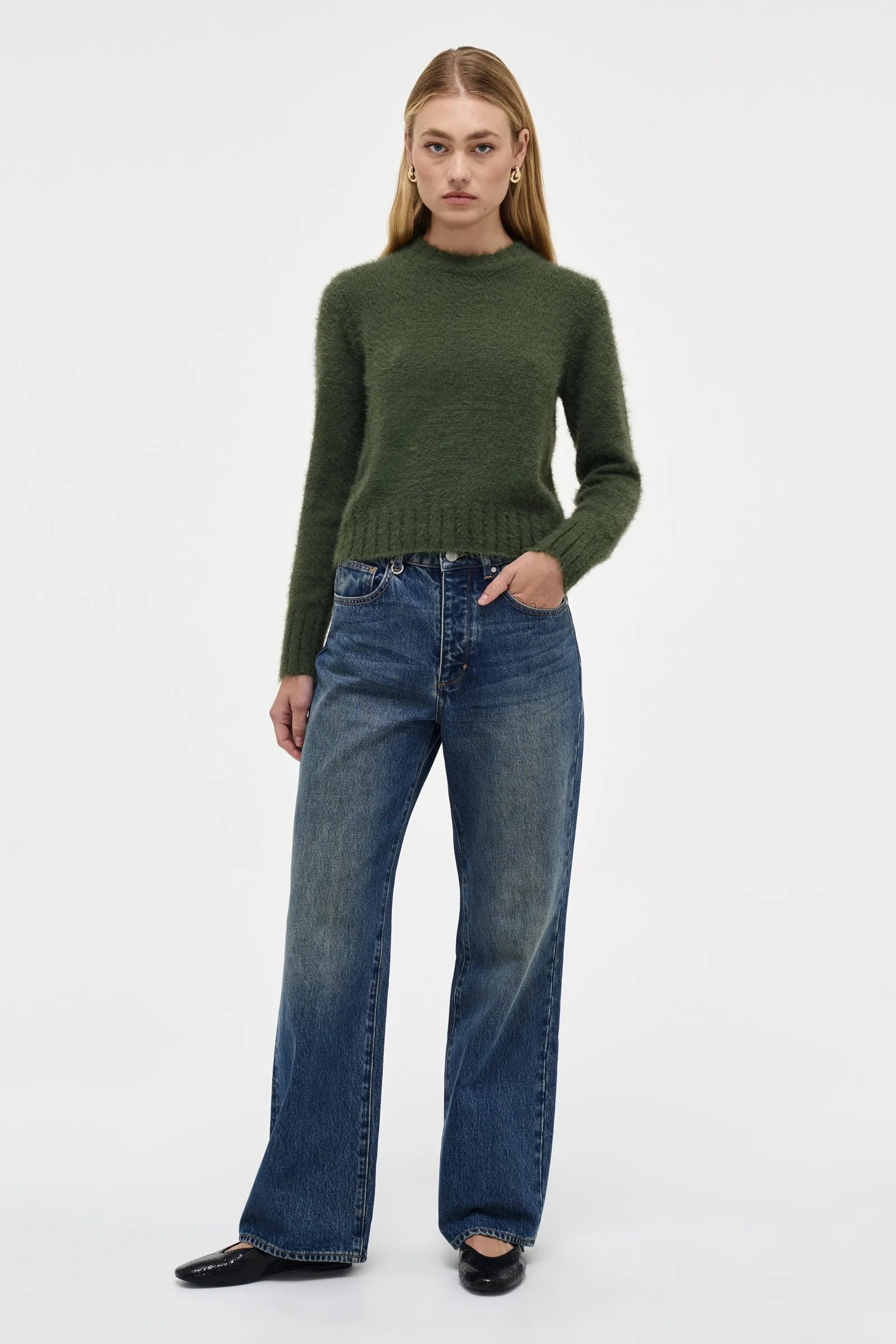 Kate Military Green Knit Sweater for Women - Stylish Casual Pullover for Fall & Winter | Perfect for Outdoor Adventures, Coffee Dates & Cozy Evenings