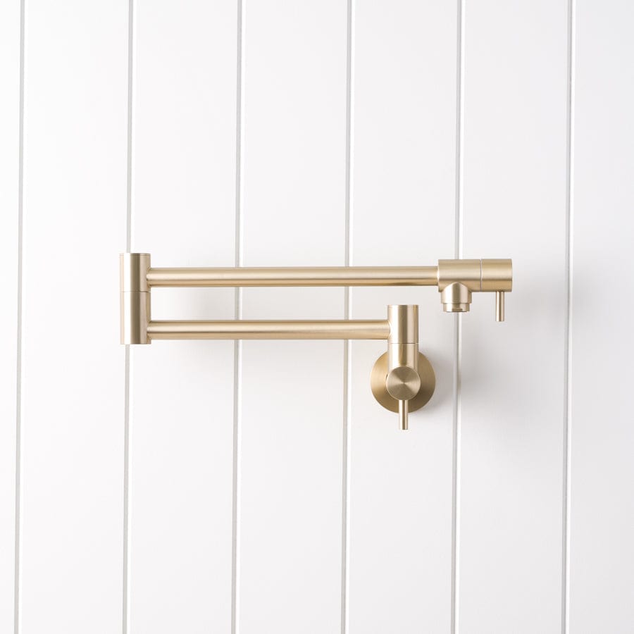 Brushed Nickel Pot Filler Faucet - Warm Water Kitchen Faucet for Stove & Cooking - Perfect for Soup Pots, Pasta, and Large Cooking Vessels