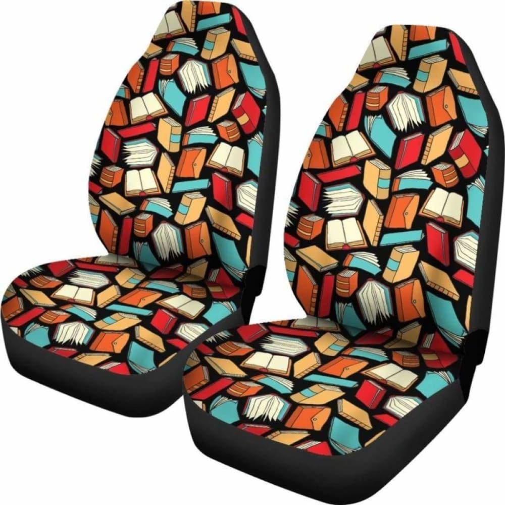 Book Lovers Pattern Car Seat Covers - Stylish & Durable Fabric Protectors for Cars, SUVs & Trucks | Perfect for Bookworms, Readers & Literature Enthusiasts