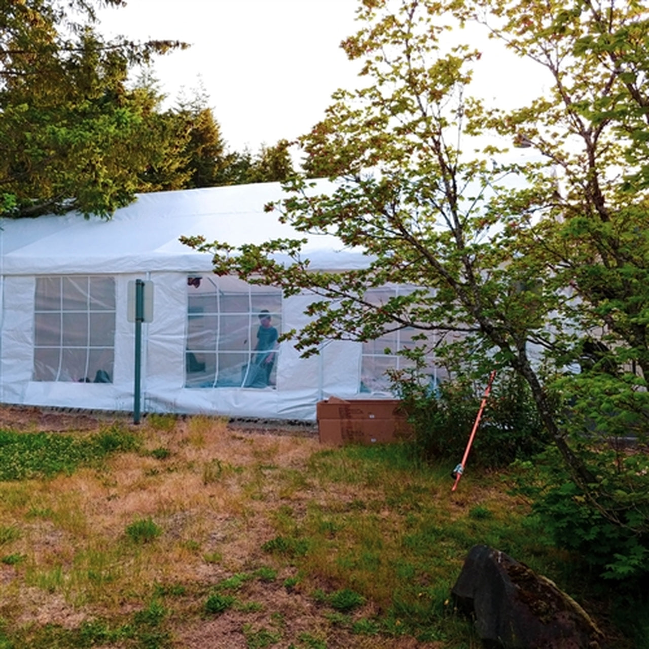 Heavy Duty 10x20 FT White Aleko Carport Canopy Tent with Sidewalls & Windows - Outdoor Shelter for Cars, RVs, Boats & Backyard Storage