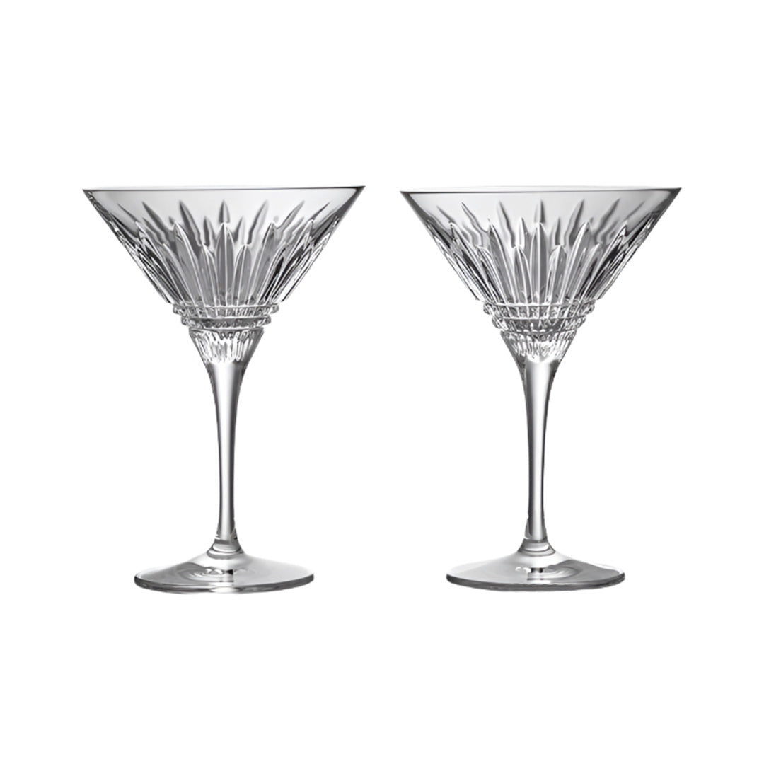 Premium Lismore Diamond Martini Glasses Set of 2 - Elegant Crystal Cocktail Glasses for Martinis, Champagne & Desserts - Perfect for Home Bars, Parties & Wedding Receptions
