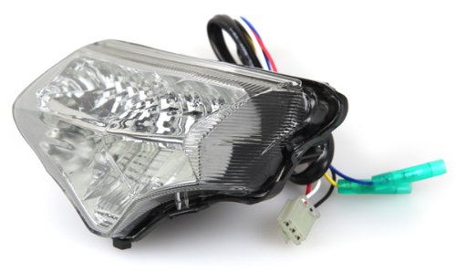 Sequential LED Tail Lights Clear Lens for 2004-2009 Yamaha FZ6 - High Visibility Motorcycle Safety Lights for Night Riding & Custom Builds