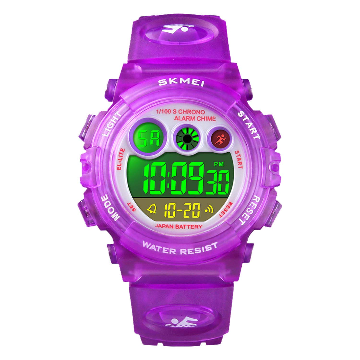 **Cofuo Kids Digital Sports Watch for Boys & Girls - Waterproof LED Luminous Alarm Stopwatch Wristwatch with 7 Colorful Lights - Perfect for Outdoor Play, Swimming & School Activities**