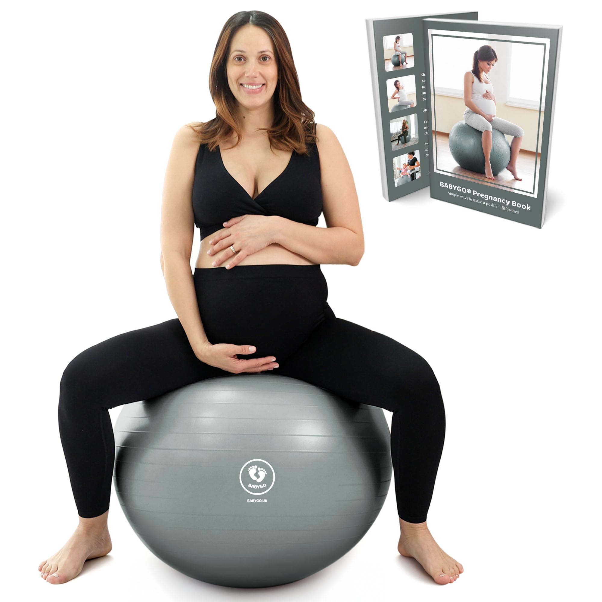 **BABYGO Birthing Ball – Premium Pregnancy Yoga & Labor Exercise Ball with Trimester Guide, Maternity Physio Support, Anti-Burst & Eco-Friendly – Ideal for Prenatal Workouts, Labor Pain Relief & Postpartum Recovery**