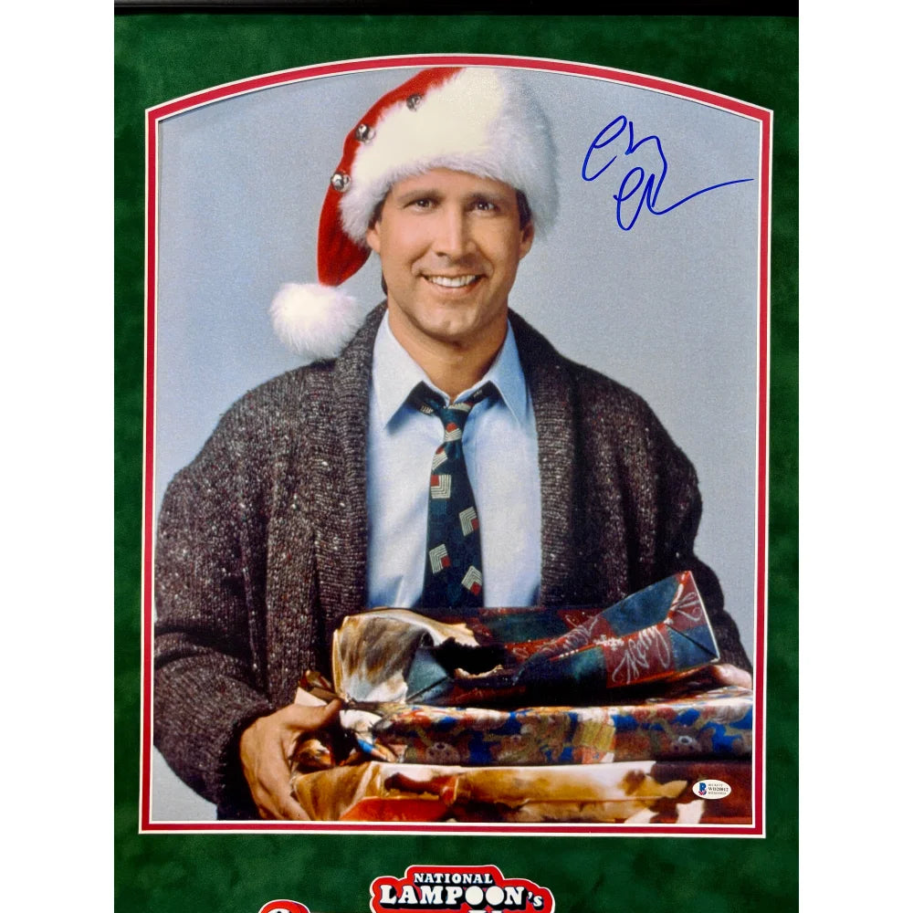 Chevy Chase Signed Christmas Vacation 16x20 Photo Framed with BAS COA - Authentic Autograph Collectible Gift for Movie Fans & Holiday Decor