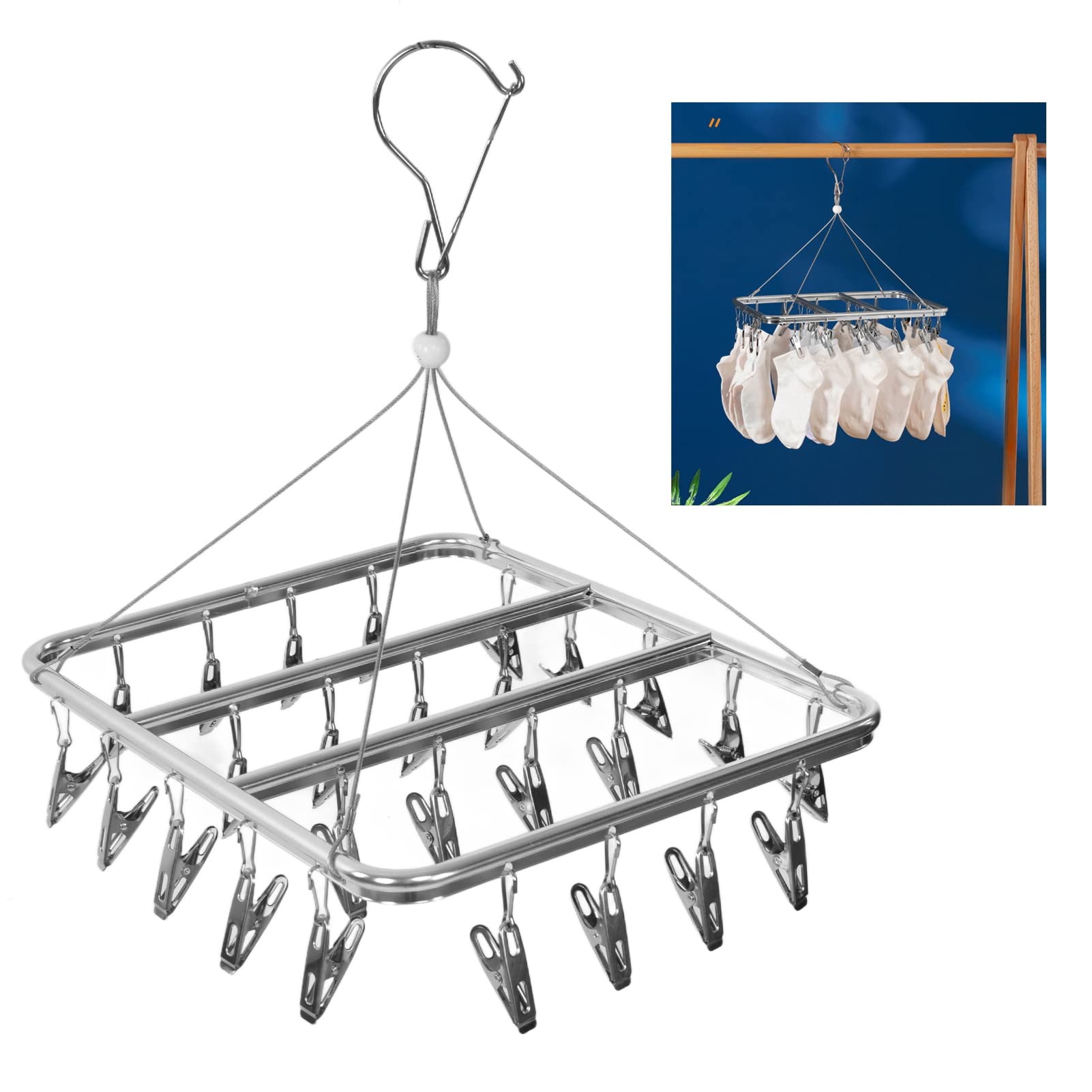Yosoo Multi-Purpose Aluminum Alloy Clothes Hanger & Drying Rack for Balcony, Bedroom, Outdoor - Perfect for Laundry, Closet Organization & Travel Storage