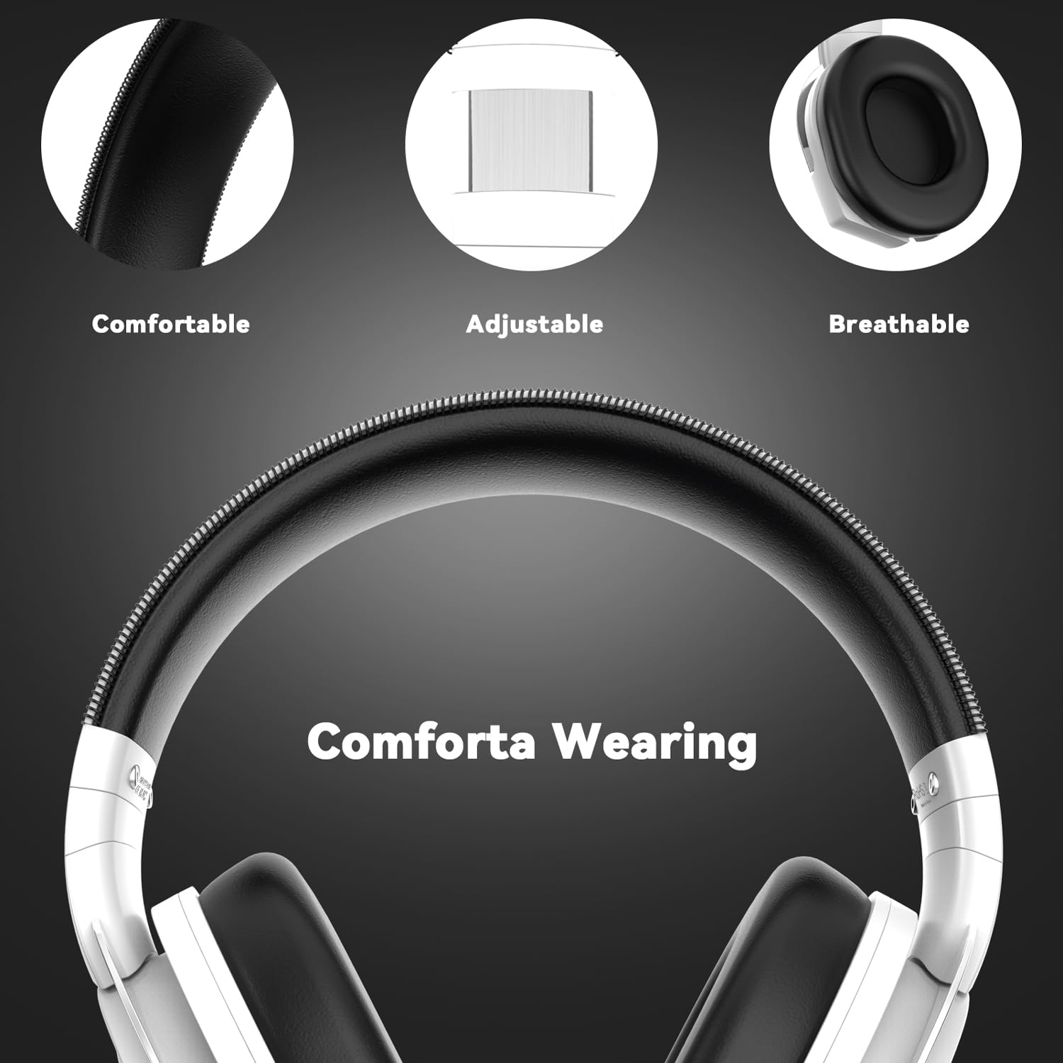 A88 Gaming Headset with Microphone - Stereo Wired Over-Ear Noise Cancelling Headphones for PC, PS5, Xbox Series X/S, PS4, Mac, Laptop & Nintendo Switch - Perfect for Online Gaming, Streaming & Video Calls (White)