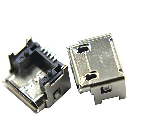 2-Pack Micro USB Female SMT Solder Connector Charging Port Replacement for JBL Charge 2 Bluetooth Speaker - DIY Repair & Maintenance Accessory for Audio Devices
