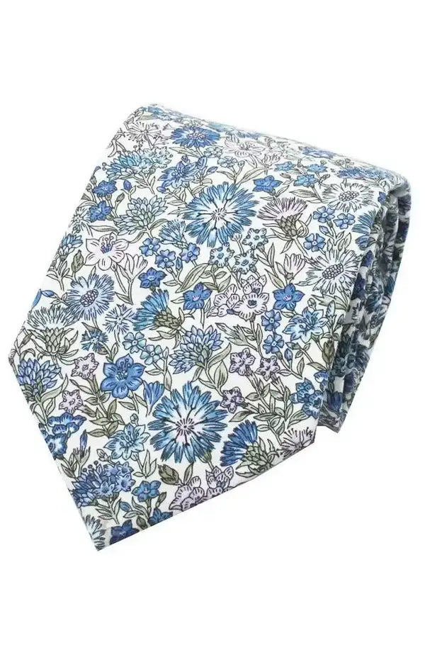 LA Smith May Fields Tie and Hank Set - Premium Liberty Fabric - Perfect for Weddings, Parties & Formal Events